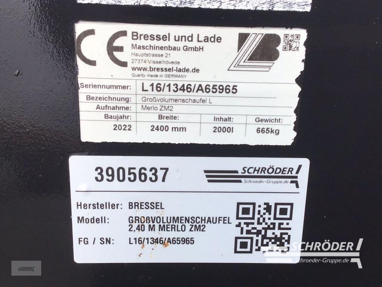 Sonstige Industriemaschinen typu Bressel & Lade GROßVOLUMENSCHAUFEL L 2,40 M | MERLO ZM2, Gebrauchtmaschine v Penzlin (Obrázek 4)